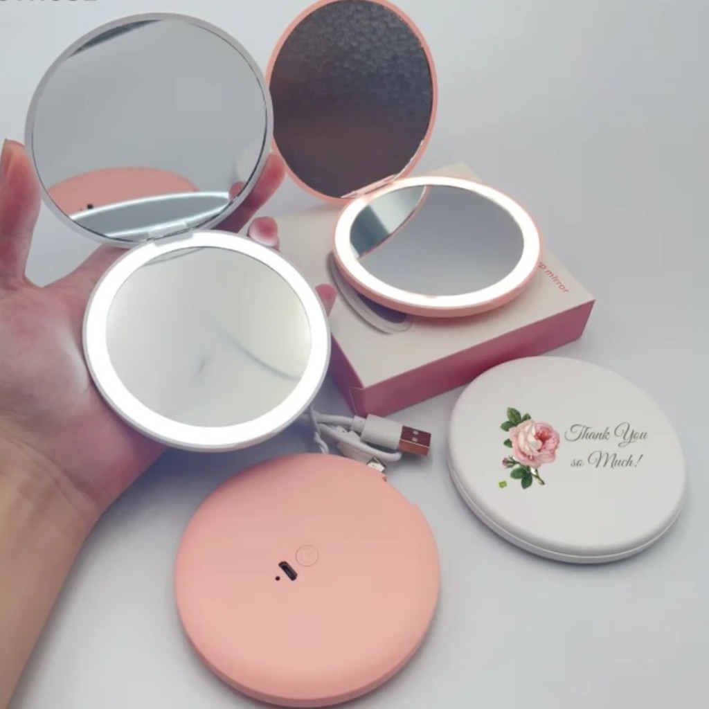 Miroir de poche lumineux LED