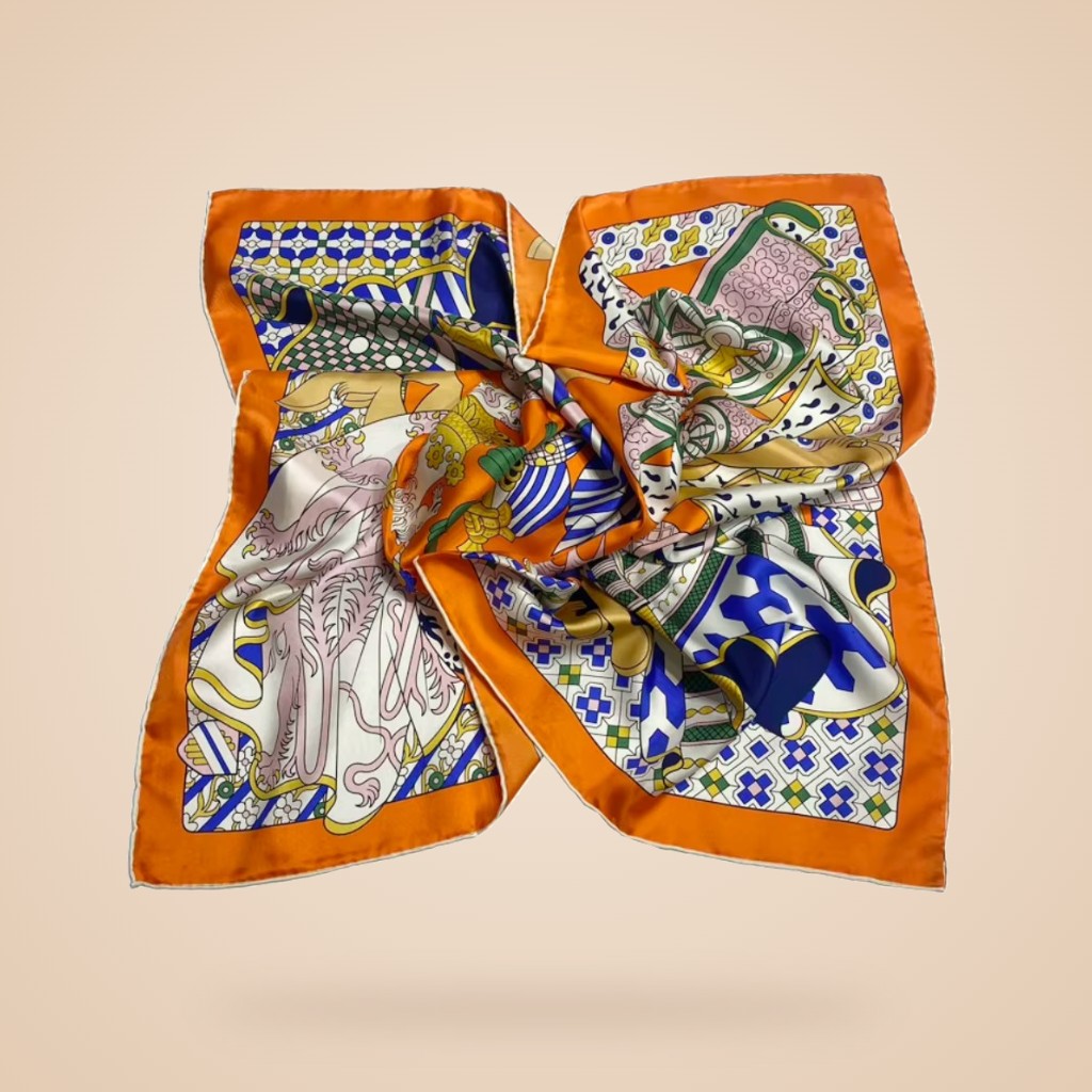 Foulard carré imprimé satiné